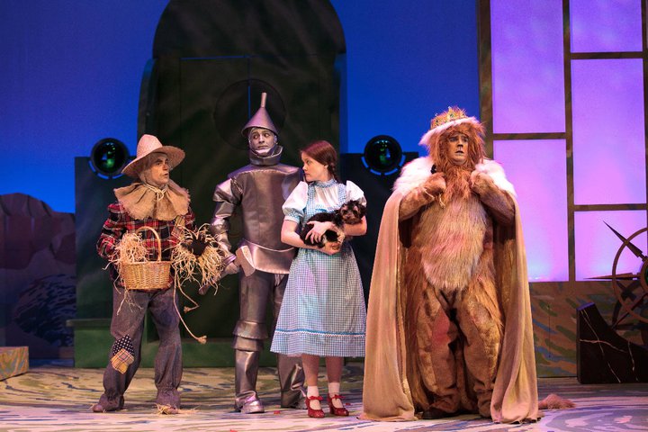 Stephen Roberts, Chris Zonneville, Blair Irwin, Butch, and Andrew Scanlon in The Wizard of Oz at Neptune Theatre