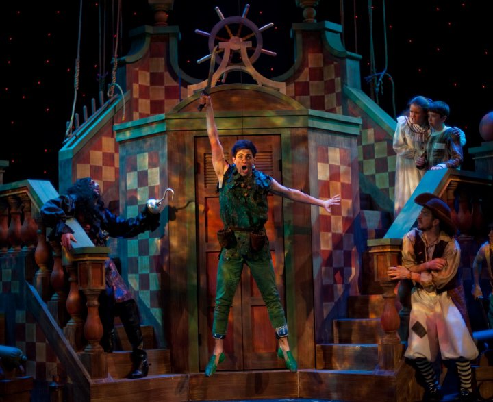 The cast of Peter Pan on the Pirate Ship at Neptune Theatre